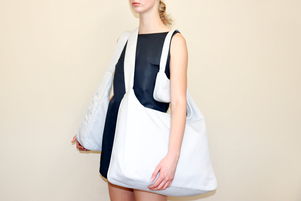 Sky Grey Maxi Crescent Bag