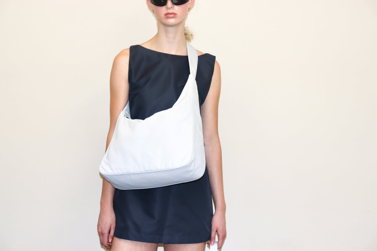 Sky Grey Midi Crescent Bag