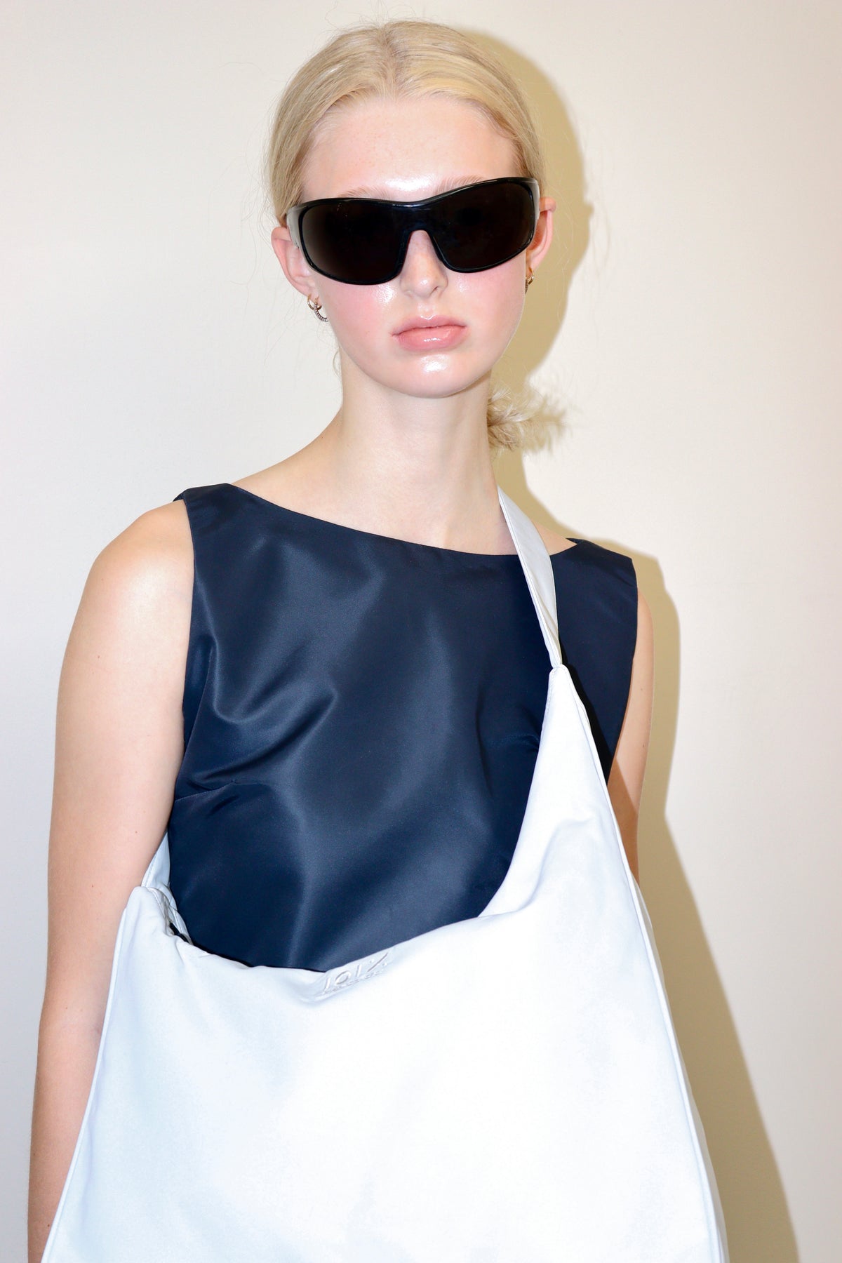 Sky Grey Midi Crescent Bag