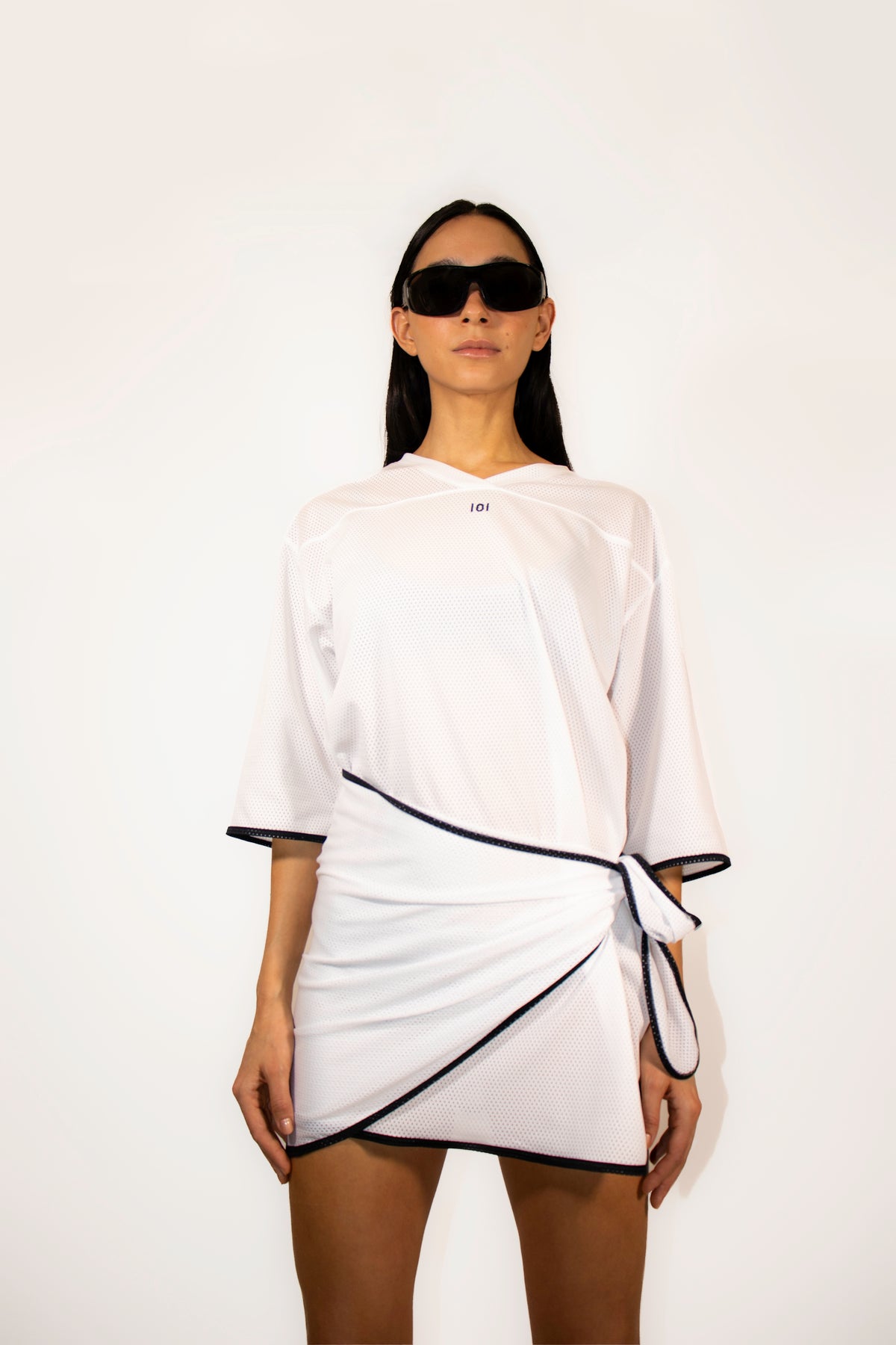White Mesh Sarong Dress