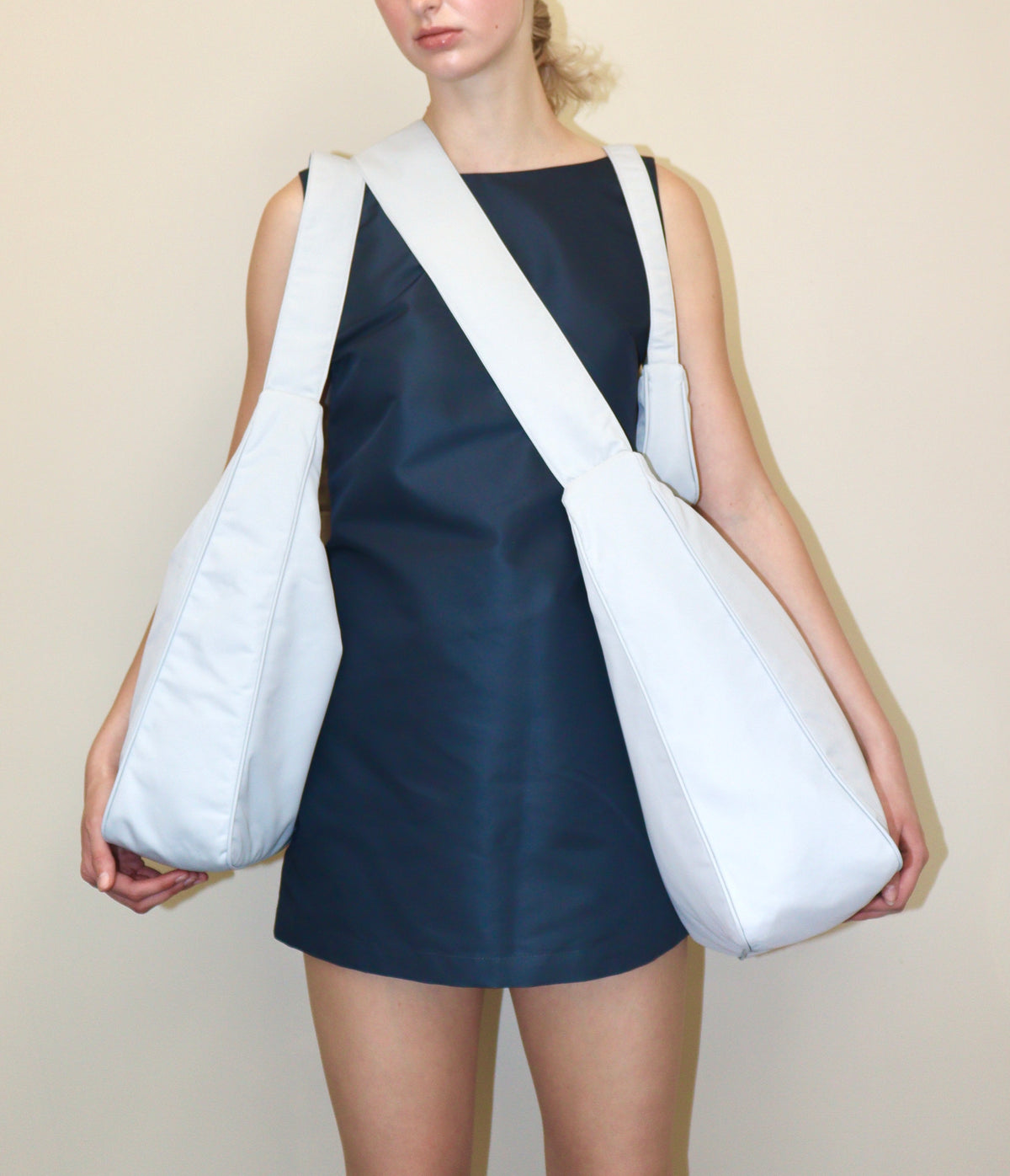 Sky Grey Maxi Crescent Bag