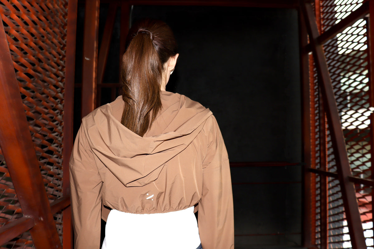 Caramel Draped Windbreaker