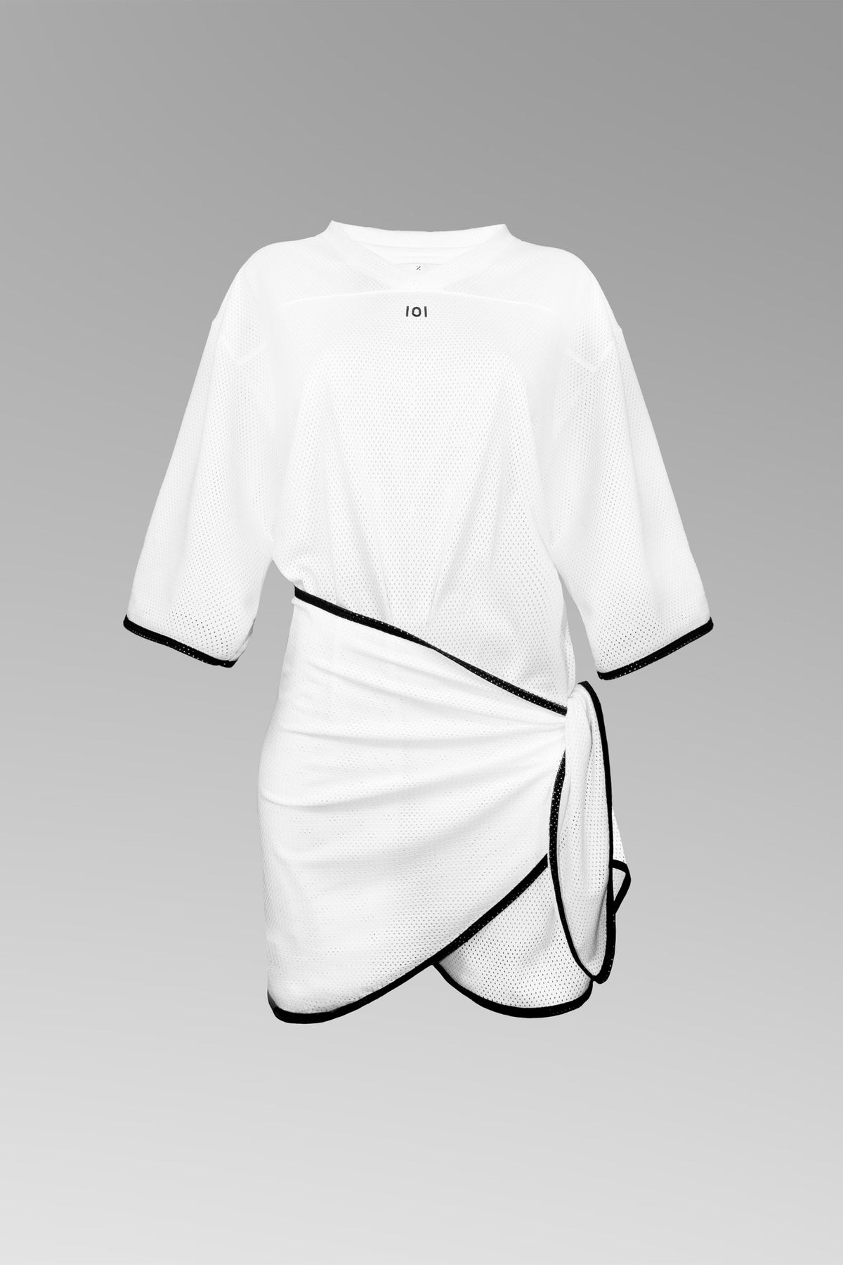 White Mesh Sarong Dress