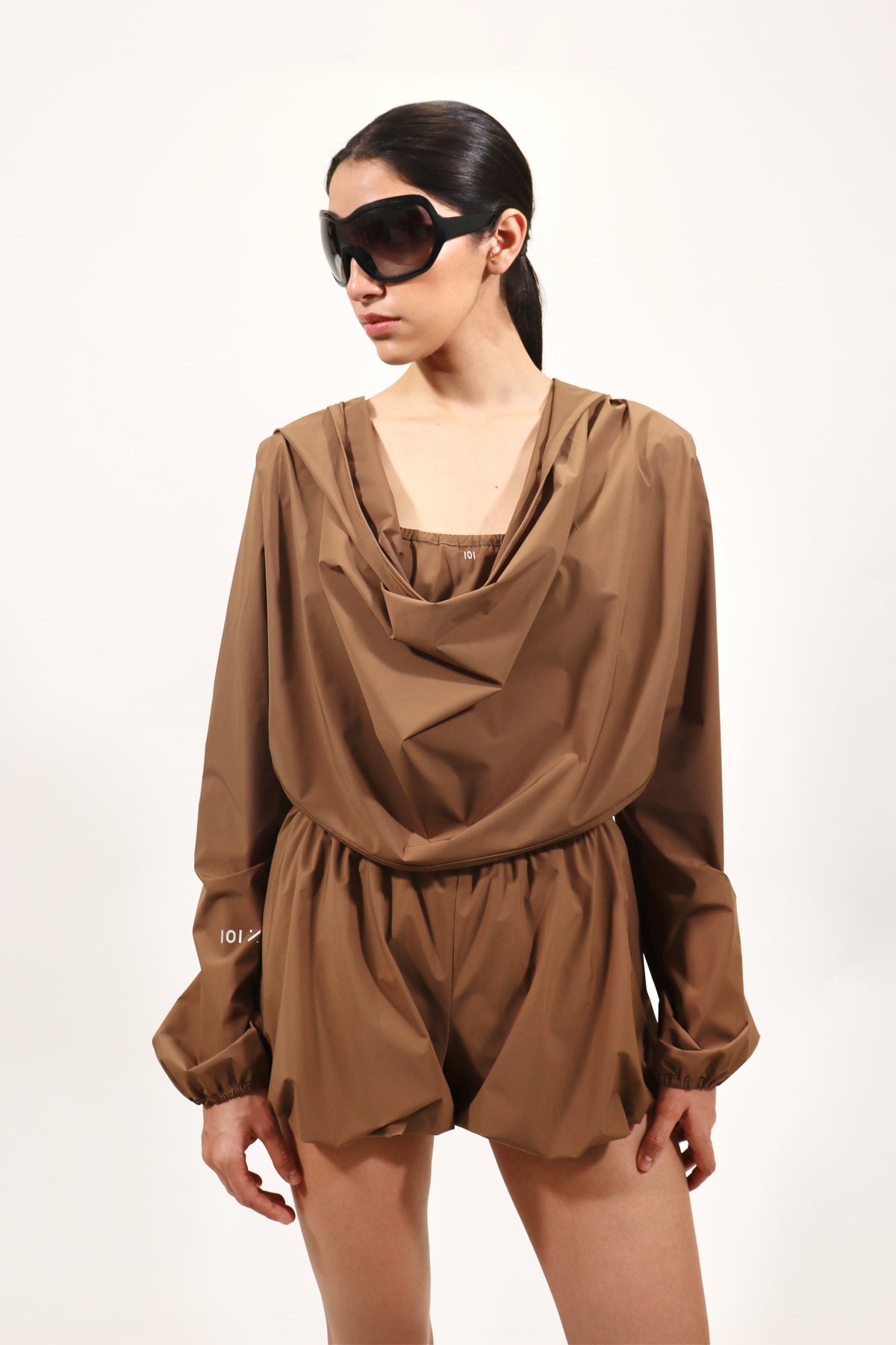 Caramel Draped Windbreaker