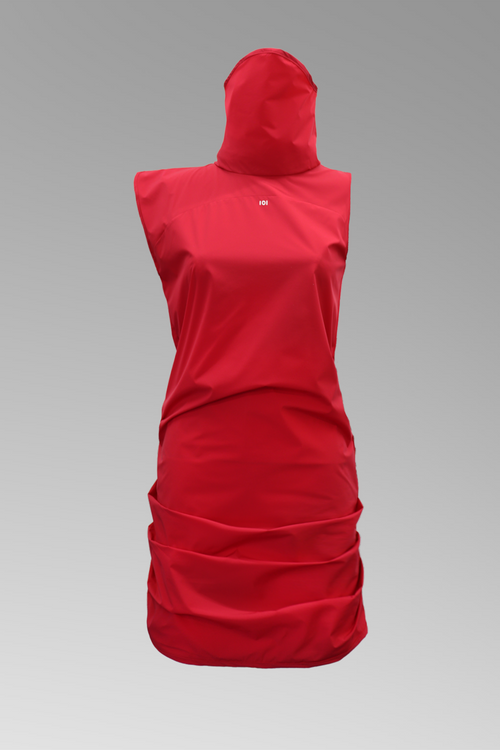 Cherry Red Asymmetric Mini Dress
