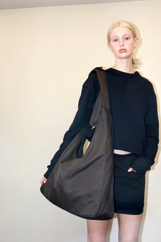 Dark Brown Maxi Crescent Bag