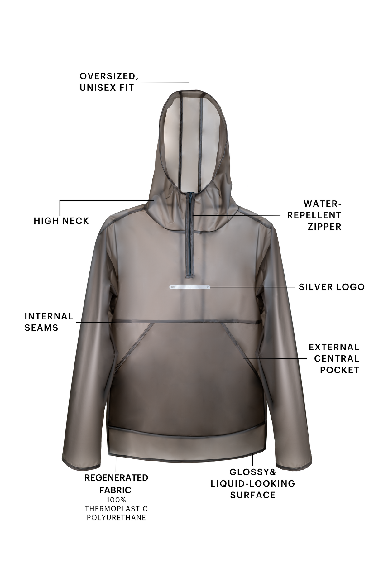 Transparent Black Hoodie