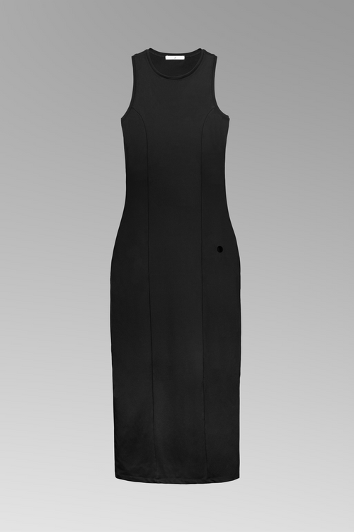 Black Racer-Back Maxi Dress