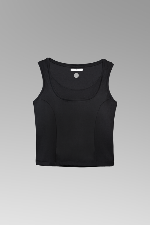 Black Square-Neck Tank Top