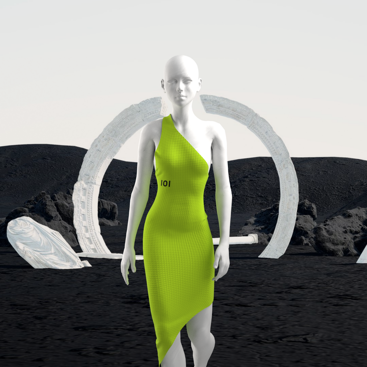 Digital Asymmetric Dress - 101% | 101% clothing | 101% fashion | Fashion 101%