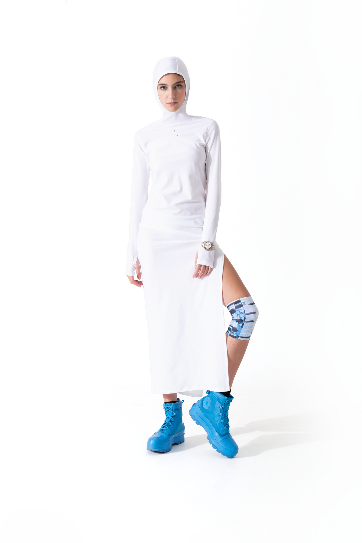 White Balaclava Dress